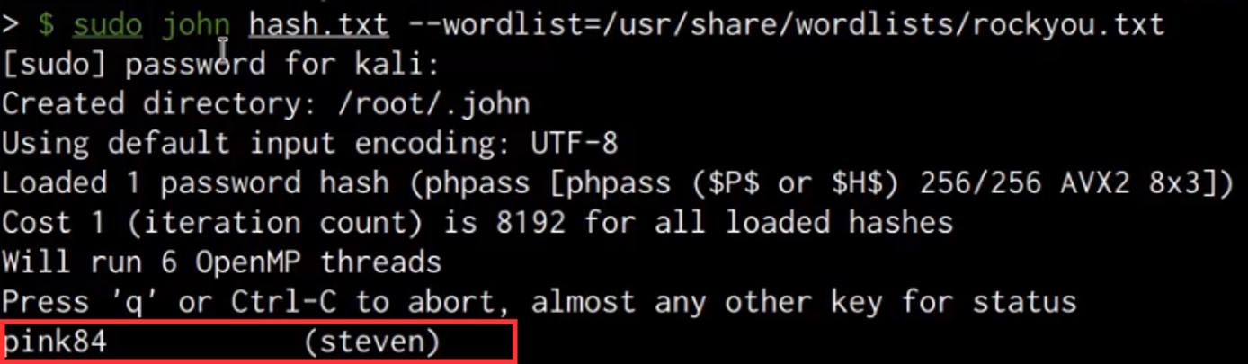 john command output john command output