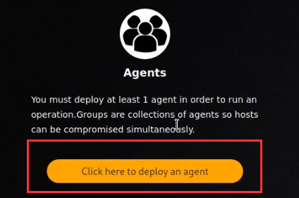 Caldera agent deploy interface Caldera agent deploy interface