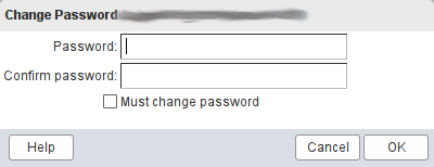 Change password dialog Change password dialog