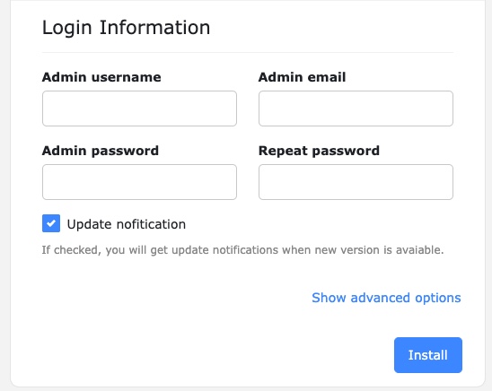 Screenshot of the Microweber admin credentials Screenshot of the Microweber admin credentials